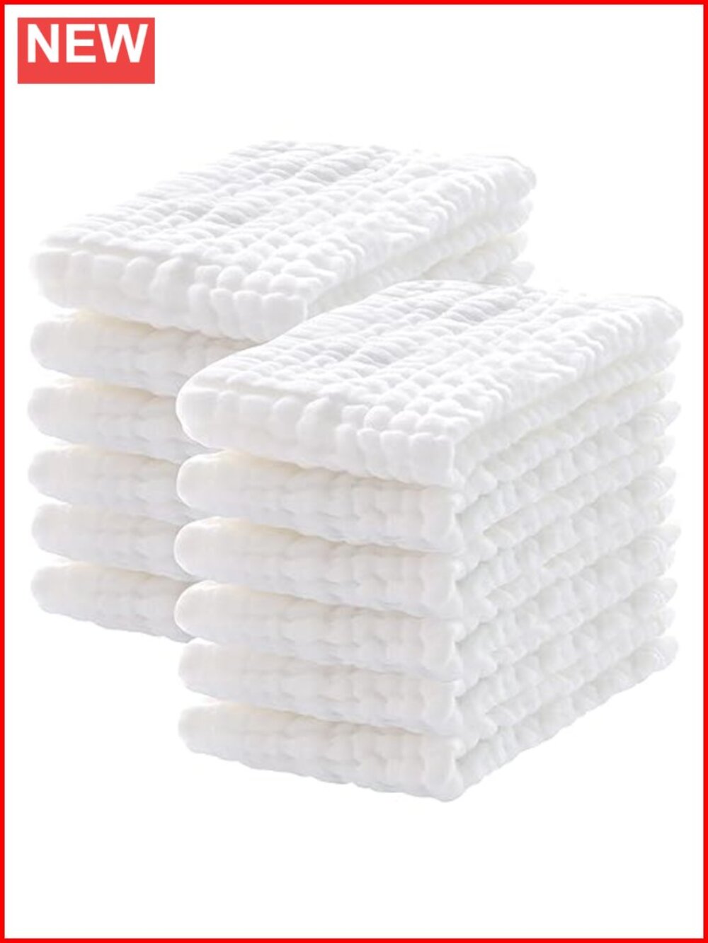12 Pack Muslin Burp Cloths 100% Cotton Large 20x10 Soft Absorbent Baby Burping
